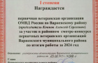 Ветераны ОМВД России по Варненскому району получили диплом I степени по итогам работы за 2024 год